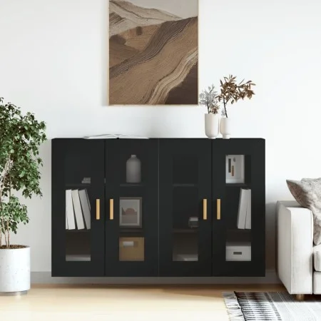 Armarios de pared 2 uds madera de ingeniería negro by vidaXL, Sideboards - Ref: Foro24-3197898, Price: 145,12 €, Discount: %