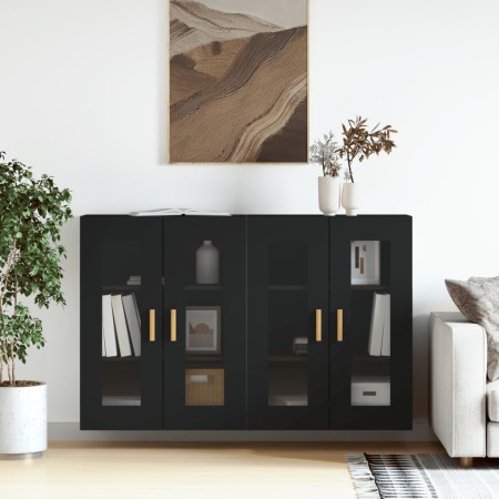 Armarios de pared 2 uds madera de ingeniería negro von vidaXL, Sideboards - Ref: Foro24-3197898, Preis: 146,10 €, Rabatt: %