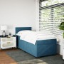 Cama box spring con colchón terciopelo azul oscuro 90x200 cm en Camas y somieres | Comprar online en Foro24