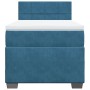 Cama box spring con colchón terciopelo azul oscuro 90x200 cm en Camas y somieres | Comprar online en Foro24