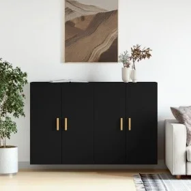 Wandschränke, 2 Stück, schwarzes Holzwerkstoff von vidaXL, Sideboards - Ref: Foro24-3197874, Preis: 142,37 €, Rabatt: %