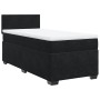 Cama box spring con colchón terciopelo negro 100x200 cm