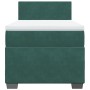 Cama box spring con colchón terciopelo verde oscuro 100x200 cm