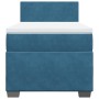 Cama box spring con colchón terciopelo azul oscuro 100x200 cm