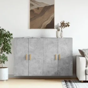 Wall cabinets 2 pcs concrete gray engineered wood by vidaXL, Sideboards - Ref: Foro24-3197876, Price: 145,22 €, Discount: %