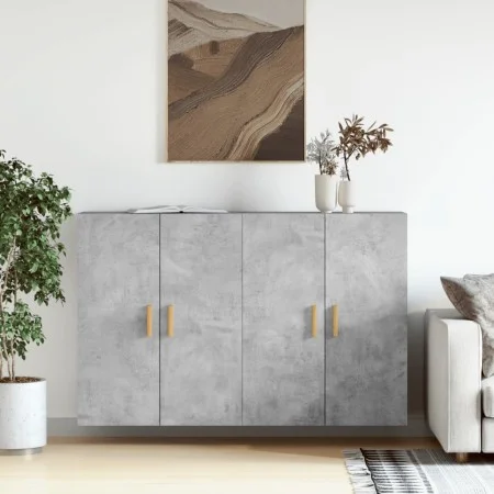 Wall cabinets 2 pcs concrete gray engineered wood by vidaXL, Sideboards - Ref: Foro24-3197876, Price: 145,22 €, Discount: %