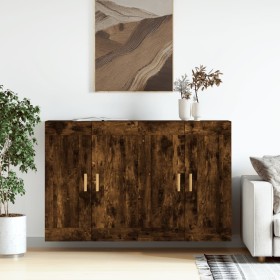Armarios de pared 2 uds madera de ingeniería roble ahumado von vidaXL, Sideboards - Ref: Foro24-3197982, Preis: 134,19 €, Rab...