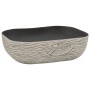 Lavabo encimera rectangular cerámica gris negro 48x37,5x13,5 cm