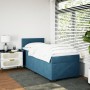 Cama box spring con colchón terciopelo azul oscuro 100x200 cm