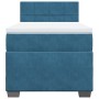 Cama box spring con colchón terciopelo azul oscuro 100x200 cm