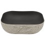 Lavabo encimera rectangular cerámica gris negro 48x37,5x13,5 cm