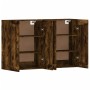 Wandschränke, 2 Stück, Holzwerkstoff, geräucherte Eiche von vidaXL, Sideboards - Ref: Foro24-3197990, Preis: 134,76 €, Rabatt: %