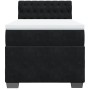 Cama box spring con colchón terciopelo negro 100x200 cm