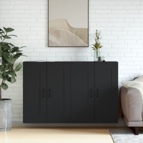Wall cabinets 2 pcs black engineered wood by vidaXL, Sideboards - Ref: Foro24-3197986, Price: 134,16 €, Discount: %