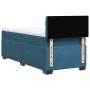 Cama box spring con colchón terciopelo azul oscuro 100x200 cm