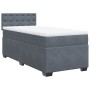 Cama box spring con colchón terciopelo gris oscuro 100x200 cm en Camas y somieres | Comprar online en Foro24