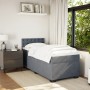 Cama box spring con colchón terciopelo gris oscuro 100x200 cm en Camas y somieres | Comprar online en Foro24