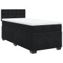 Cama box spring con colchón terciopelo negro 100x200 cm en Camas y somieres | Comprar online en Foro24