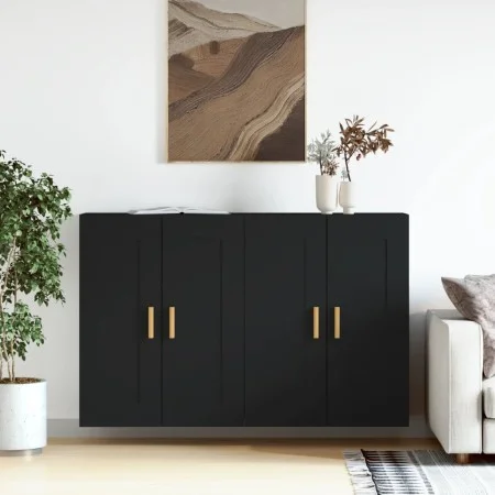 Armarios de pared 2 uds madera de ingeniería negro de vidaXL, Aparadores - Ref: Foro24-3197978, Precio: 134,29 €, Descuento: %