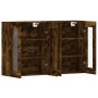 Wandschränke, 2 Stück, Holzwerkstoff, geräucherte Eiche von vidaXL, Sideboards - Ref: Foro24-3197910, Preis: 140,15 €, Rabatt: %