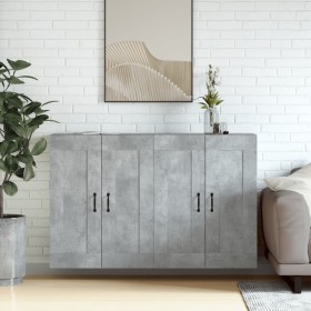 Wandschränke 2 Stück betongraues Holzwerkstoff von vidaXL, Sideboards - Ref: Foro24-3197988, Preis: 126,57 €, Rabatt: %