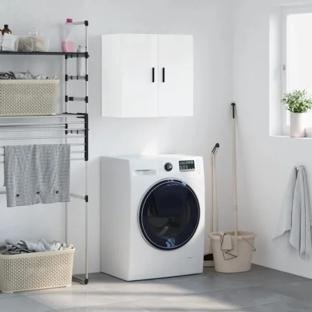 Glossy white engineered wood wall cabinet 60x31x60 cm by vidaXL, Lockers and storage cabinets - Ref: Foro24-829982, Price: 61...