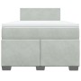 Cama box spring con colchón terciopelo gris claro 120x190 cm
