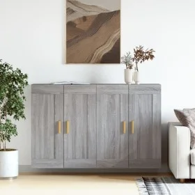Wandschränke 2 Stk. Sonomagraues Holzwerkstoff von vidaXL, Sideboards - Ref: Foro24-3197983, Preis: 136,71 €, Rabatt: %