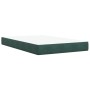 Cama box spring con colchón terciopelo verde oscuro 120x190 cm