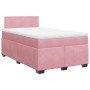 Cama box spring con colchón terciopelo rosa 120x190 cm