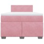 Cama box spring con colchón terciopelo rosa 120x190 cm