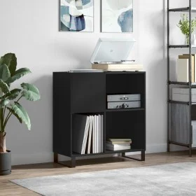 Plywood black record storage unit 84.5x38x89 cm by vidaXL, CD and DVD storage - Ref: Foro24-831781, Price: 82,58 €, Discount: %