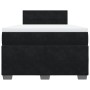 Cama box spring con colchón terciopelo negro 120x190 cm
