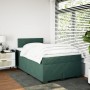 Cama box spring con colchón terciopelo verde oscuro 120x190 cm