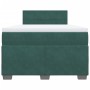 Cama box spring con colchón terciopelo verde oscuro 120x190 cm