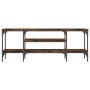 Parkett und geräucherte Eiche Eisen TV-Möbel 121x35x45 cm von vidaXL, TV-Möbel - Ref: Foro24-831805, Preis: 60,39 €, Rabatt: %
