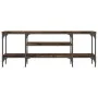 TV stand made of engineered wood and smoked oak iron, measuring 121x35x45 cm. by vidaXL, TV Furniture - Ref: Foro24-831805, P...