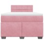 Cama box spring con colchón terciopelo rosa 120x190 cm