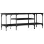 Mueble de TV hierro y madera contrachapada negro 121x35x45 cm de vidaXL, Muebles TV - Ref: Foro24-831803, Precio: 61,13 €, De...