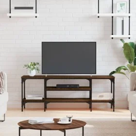 TV-Möbel aus Ingenieurholz und Eisen Eiche Braun 121x35x45 cm von vidaXL, TV-Möbel - Ref: Foro24-831807, Preis: 61,31 €, Raba...