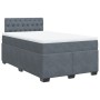 Cama box spring con colchón terciopelo gris oscuro 120x190 cm