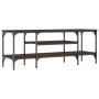 Mueble TV madera ingeniería y hierro marrón roble 121x35x45 cm de vidaXL, Muebles TV - Ref: Foro24-831807, Precio: 61,31 €, D...