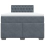 Cama box spring con colchón terciopelo gris oscuro 120x190 cm