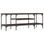 Mueble TV madera ingeniería y hierro marrón roble 121x35x45 cm de vidaXL, Muebles TV - Ref: Foro24-831807, Precio: 61,31 €, D...