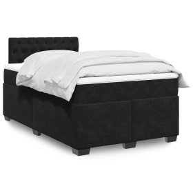 Cama box spring con colchón terciopelo negro 120x190 cm en Camas y somieres | Comprar online en Foro24