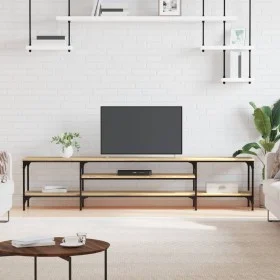 Mueble TV madera ingeniería y hierro roble sonoma 201x35x45 cm de vidaXL, Muebles TV - Ref: Foro24-831814, Precio: 82,12 €, D...