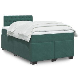 Cama box spring con colchón terciopelo verde oscuro 120x190 cm en Camas y somieres | Comprar online en Foro24