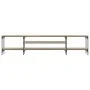 TV cabinet engineered wood and iron Sonoma oak 201x35x45 cm by vidaXL, TV Furniture - Ref: Foro24-831814, Price: 82,12 €, Dis...