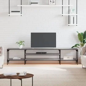 Sonoma gray engineered wood and iron TV cabinet 201x35x45 cm by vidaXL, TV Furniture - Ref: Foro24-831816, Price: 82,10 €, Di...