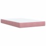 Cama box spring con colchón terciopelo rosa 120x190 cm